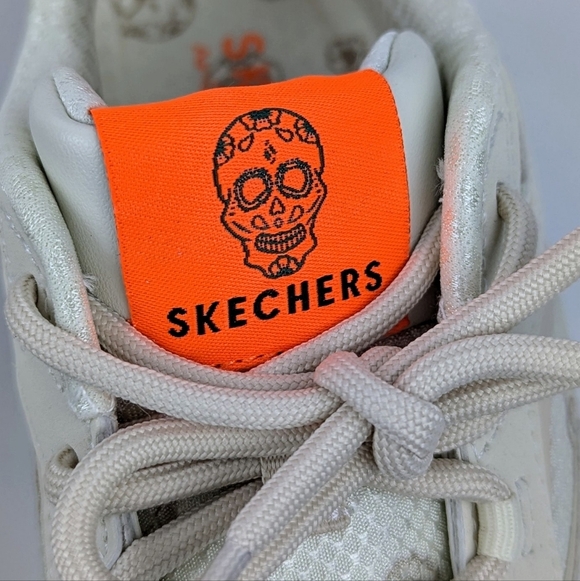 Skechers Street Sneaker Tres Air Uno Dia De Muertos Lace Up Natural 7.5 NWT - Picture 8 of 15